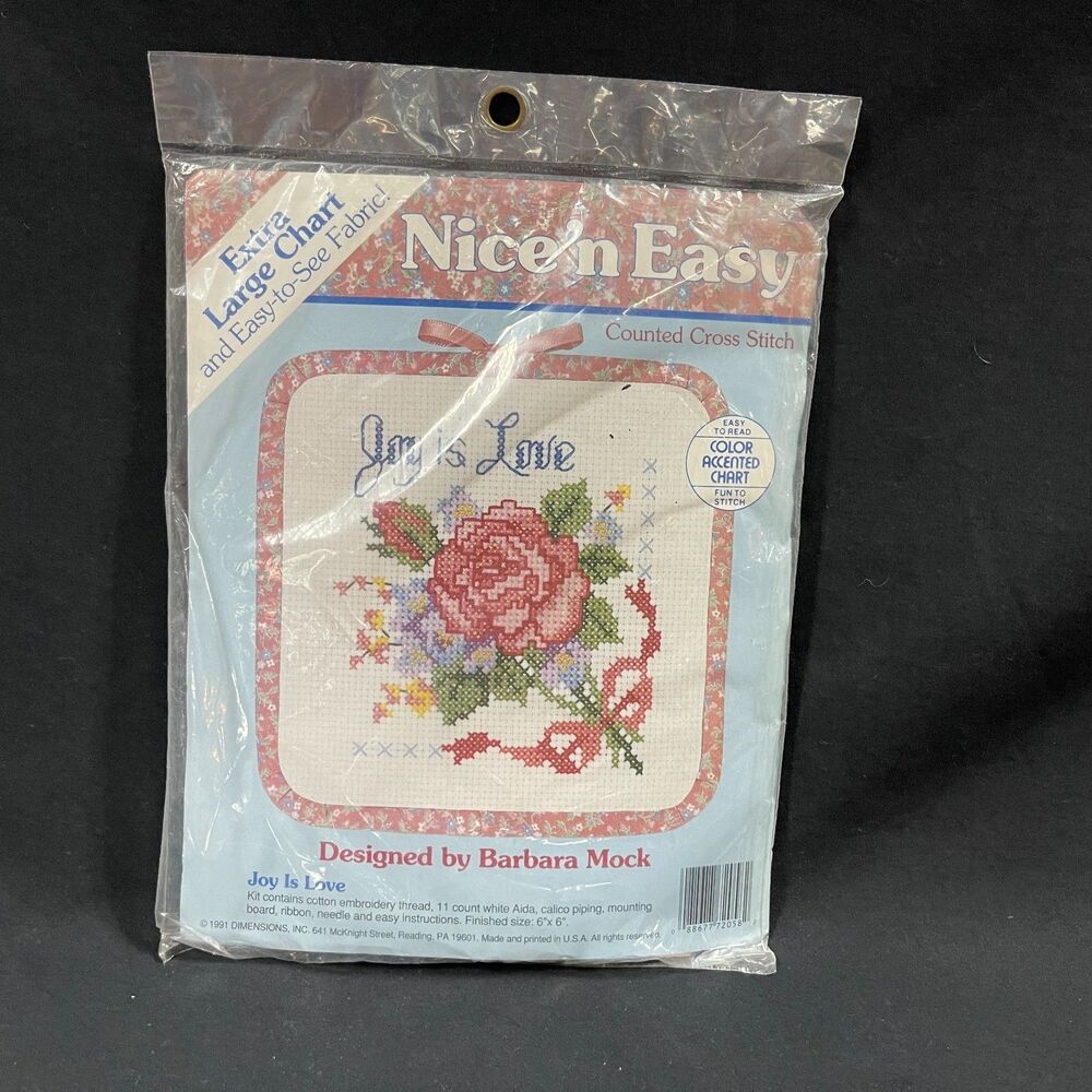 Joy is Love Counted Cross Stitch Kit NIP Barbara Mock Extra Large Chart